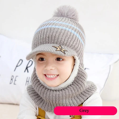 Cappellino Passamontagna Invernale Per Neonati E Bambini Con Fodera In Pile E Orecchie Da Gatto HT073