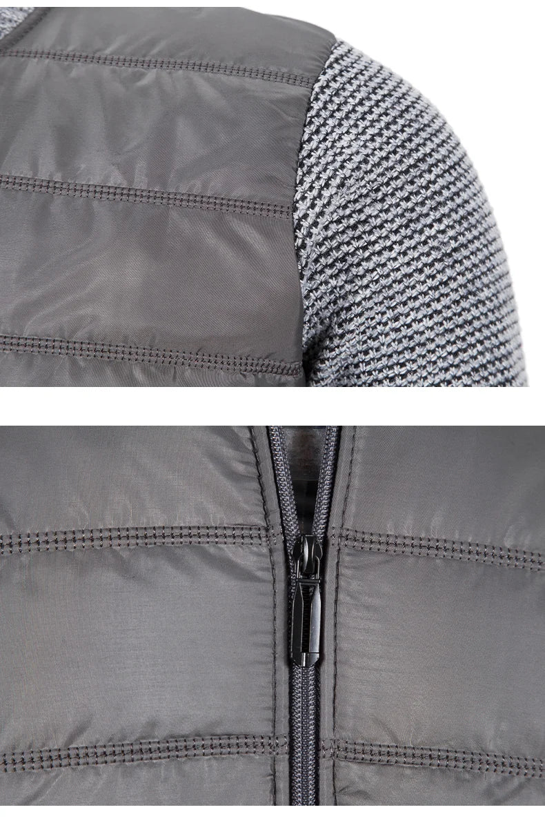 Giacca Uomo Invernale Spessa In Pile Con Zip Intera Antivento Collo A O In Maglia Calda