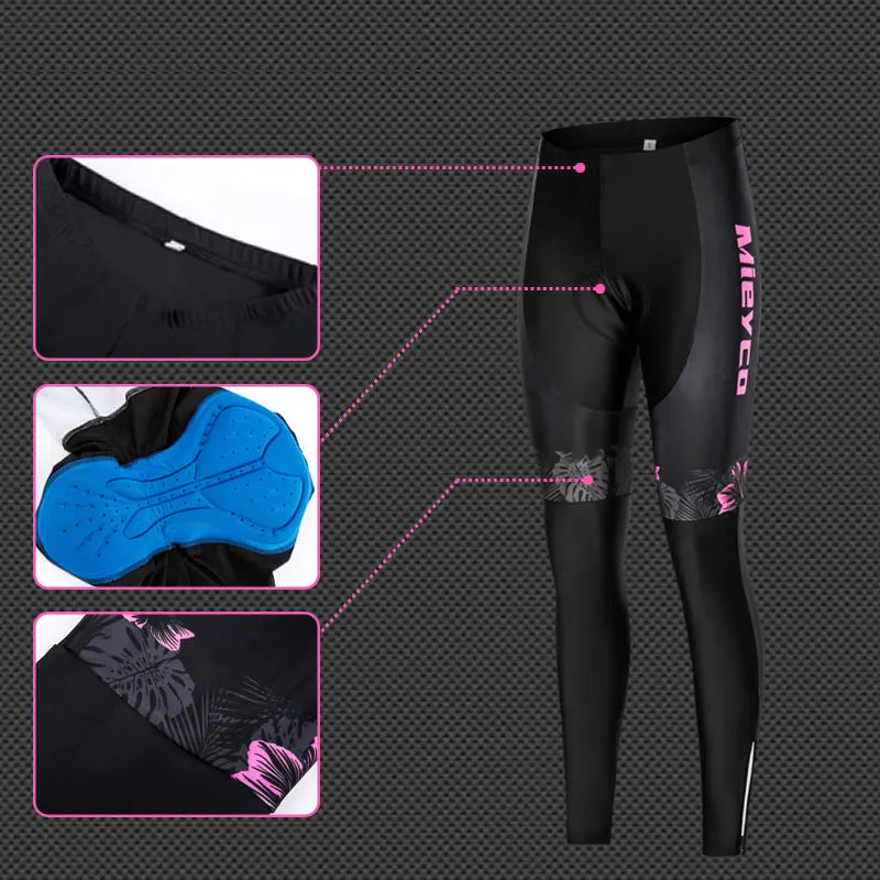 Mieyco Completo Ciclismo Donna Set Maglie a Maniche Lunghe in Poliestere Protezione UV Jersey