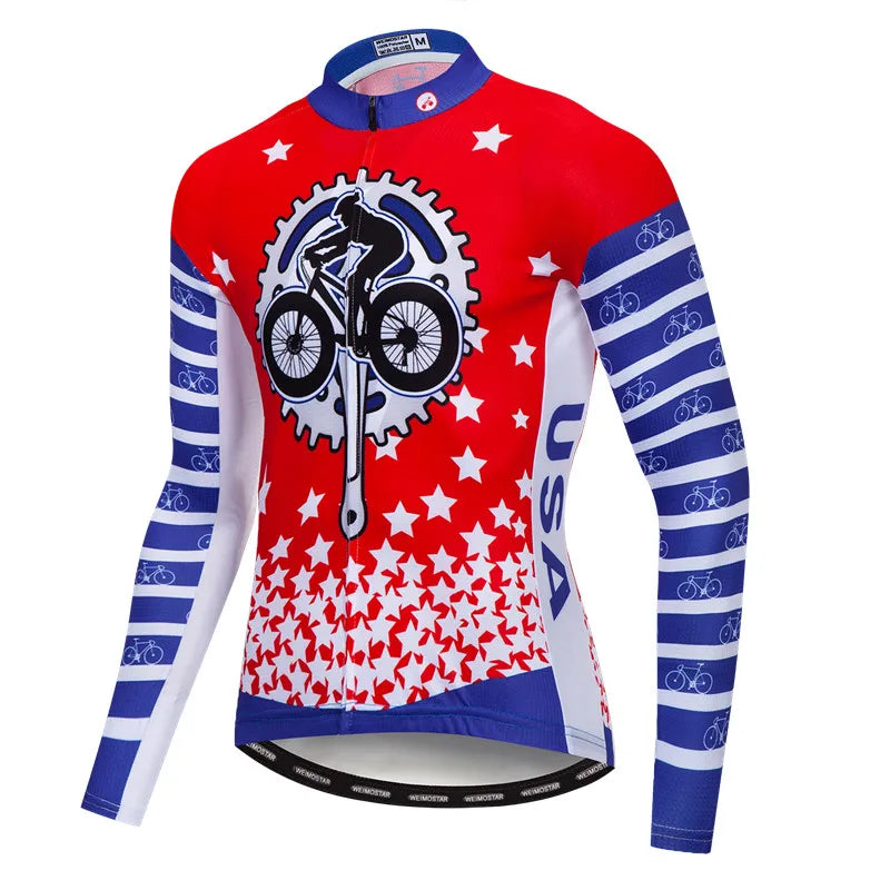 Weimostar Maglia Ciclismo Uomo Manica Lunga Autunno MTB Strada Traspirante Con Tasche Abbigliamento Per Bicicletta