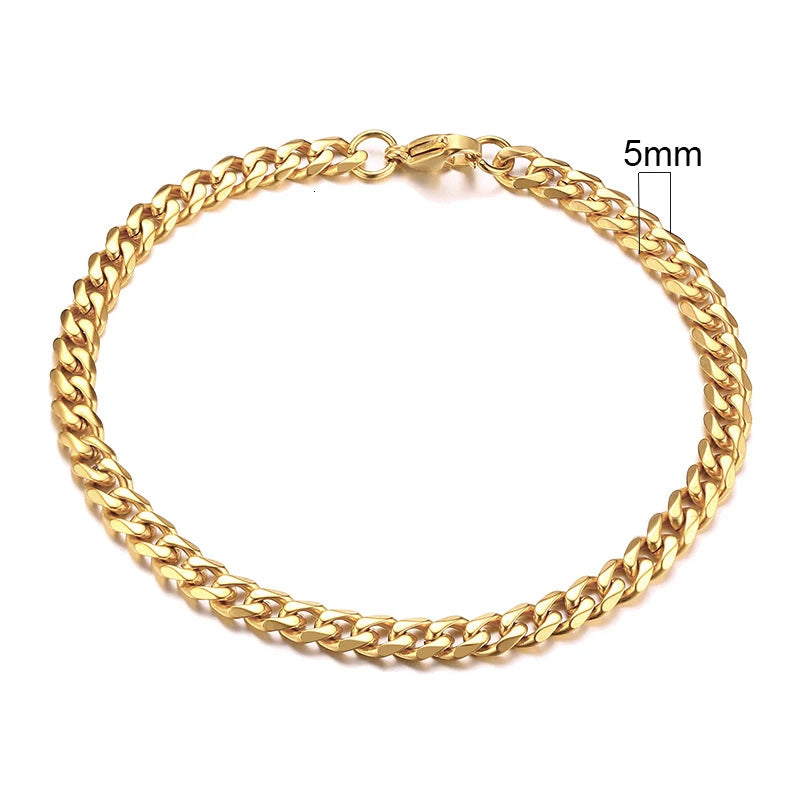 Bracciale Uomo Miami Curb Catena Grossa 3 A 11 Mm In Acciaio Inossidabile Cinturino Cubano Punk Classico