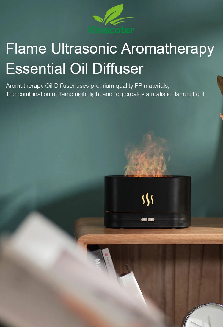 Kinscoter Diffusore Aroma Umidificatore Ultrasuoni Led Freddo Mist Maker Olio Essenziale 180ml Per Ambienti 11 20 m2