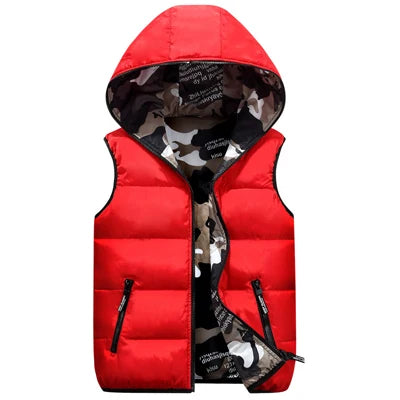 Gilet Da Uomo Invernale Senza Maniche Imbottito In Cotone Caldo Double Wear Abbigliamento Da Esterno Autunnale
