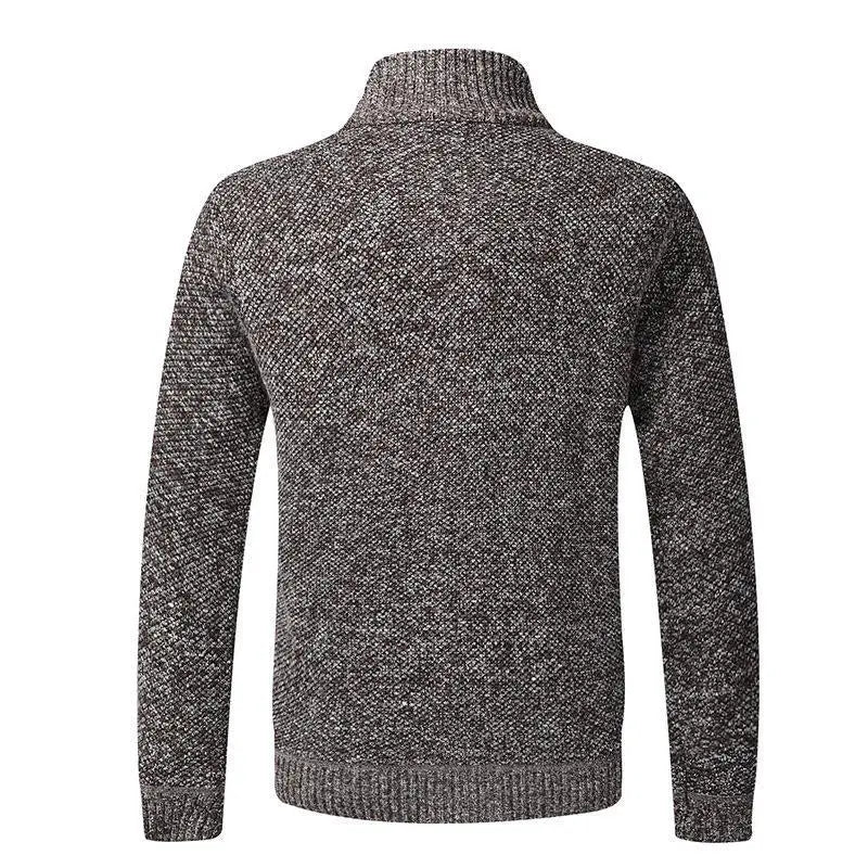 Cardigan Da Uomo In Pile Caldo Con Cerniera Slim Fit Lavorato A Maglia Premium Per Inverno Elegante