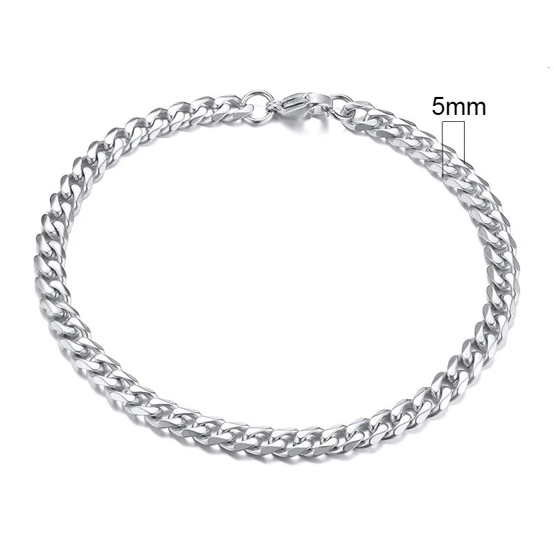Bracciale Uomo Miami Curb Catena Grossa 3 A 11 Mm In Acciaio Inossidabile Cinturino Cubano Punk Classico