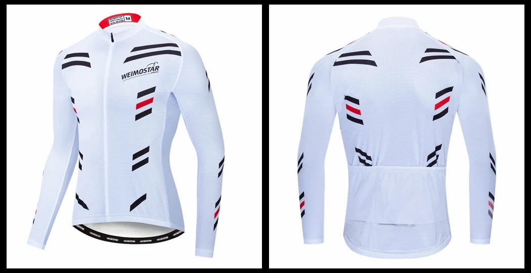 Weimostar Maglia Ciclismo Uomo Manica Lunga Autunno MTB Strada Traspirante Con Tasche Abbigliamento Per Bicicletta