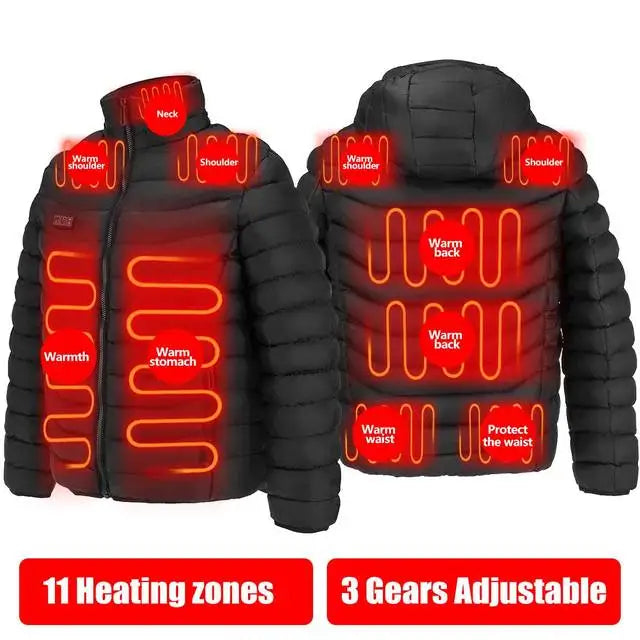 11 aree di riscaldamento giacca riscaldata uomo donna inverno Outdoor campeggio abbigliamento sportivo cappotto riscaldato cappotto termico in grafene giacca riscaldante USB