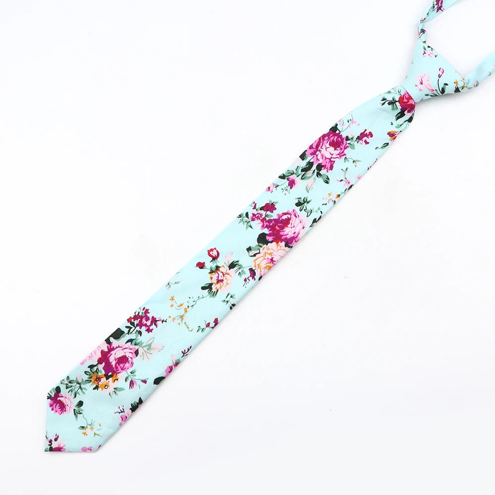 Cravatta Sottile Da Scuola Per Ragazzi E Ragazze Design Tinta Unita Scozzese Floreale Cartoon Casual
