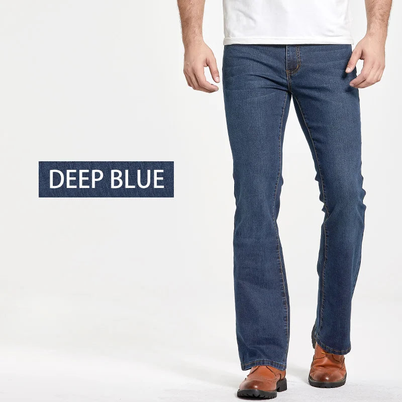 Jeans Da Uomo Con Taglio A Stivale Slim Fit Blu Neri Elasticizzati Denim Classici Firmati