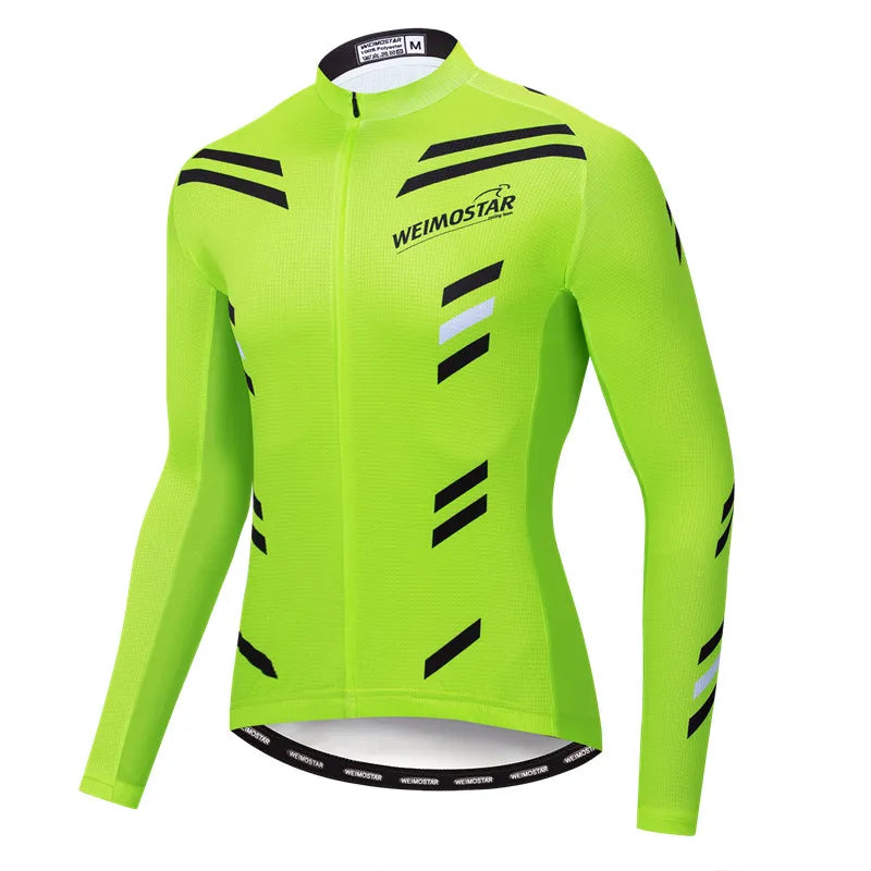 Weimostar Maglia Ciclismo Uomo Manica Lunga Autunno MTB Strada Traspirante Con Tasche Abbigliamento Per Bicicletta