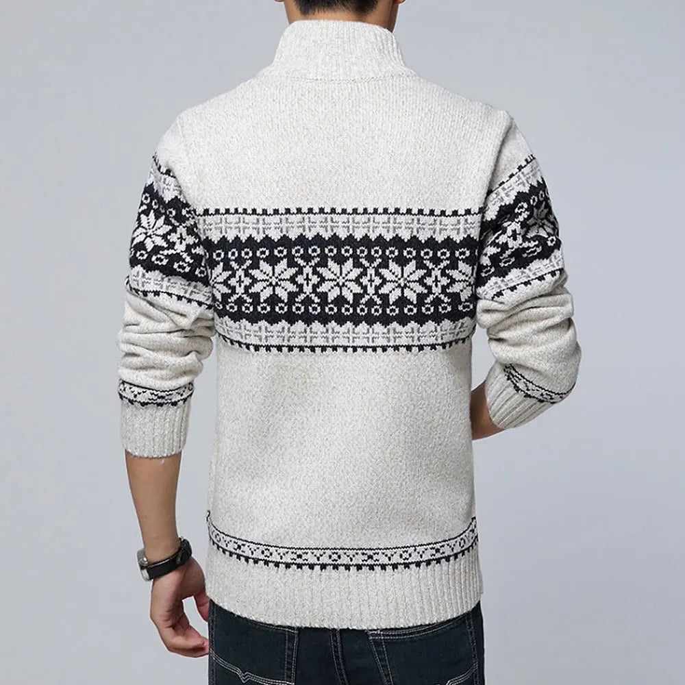 Nuovo Maglione Da Uomo Autunno Inverno In Lana Con Collo Mandarino Tinta Unita Cardigan Lavorato A Maglia Spesso Casual