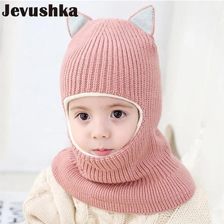Cappellino Passamontagna Invernale Per Neonati E Bambini Con Fodera In Pile E Orecchie Da Gatto HT073