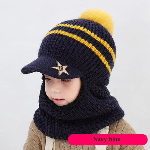 Cappellino Passamontagna Invernale Per Neonati E Bambini Con Fodera In Pile E Orecchie Da Gatto HT073