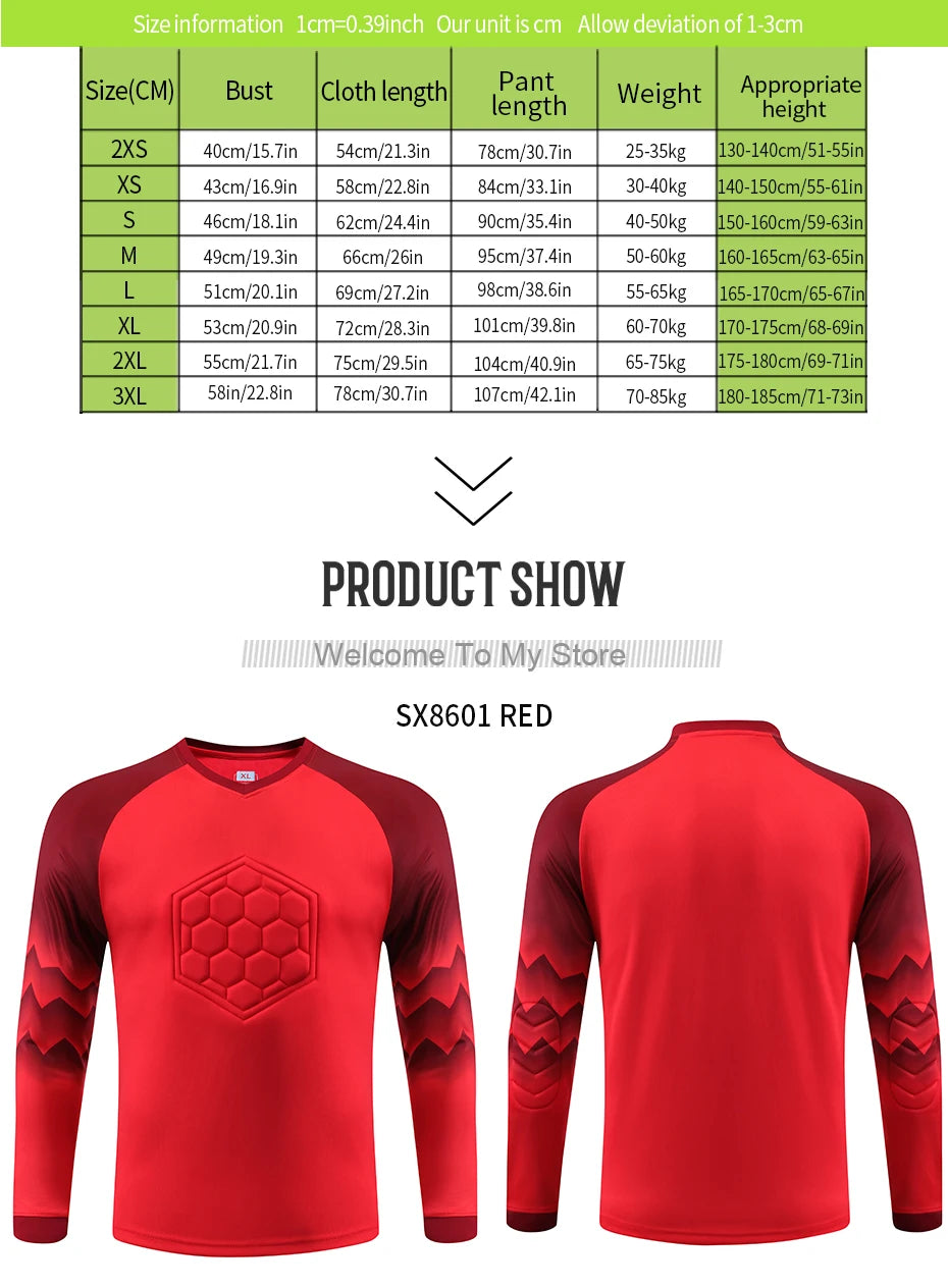Nuova Uniforme Da Calcio Allenamento Uomo Portiere Maglia Da Calcio Per Bambini Set Pantaloni Protettivi In Poliestere