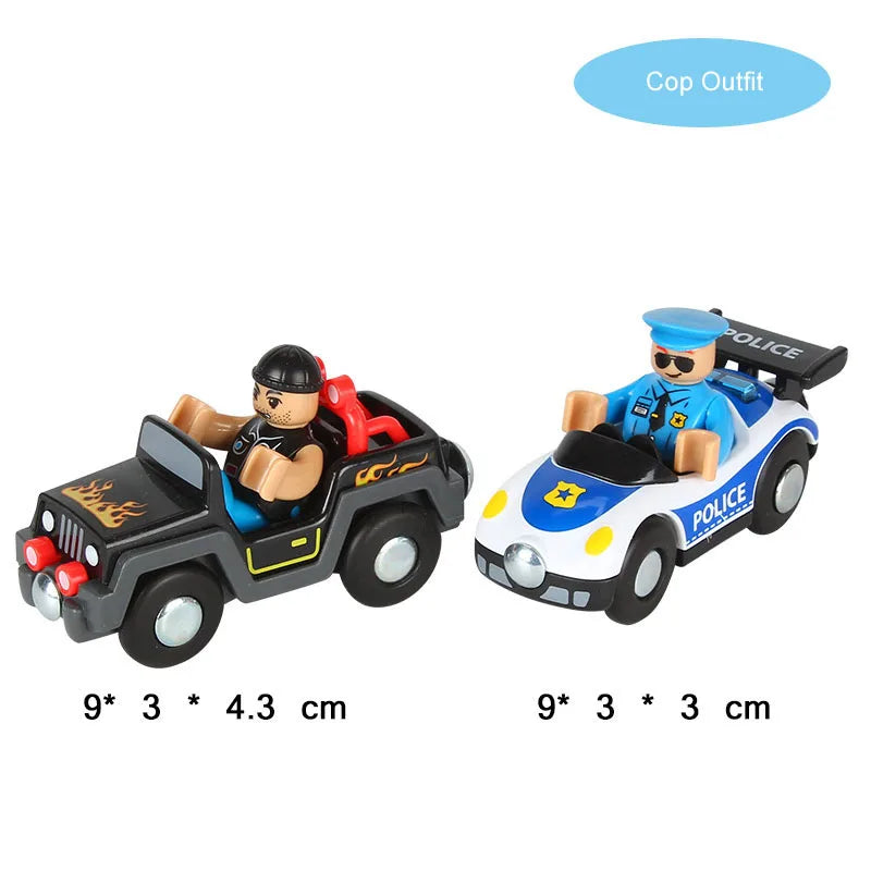 Nuovo Treno Magnetico Per Bambini Con Camion Pompieri Ambulanza Polizia Compatibile Brio In Legno