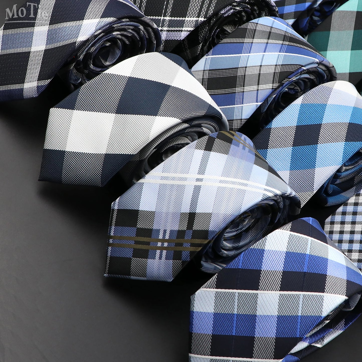 Nuova Cravatta Scozzese Jacquard Da 6 Cm Per Uomo Classiche A Quadri In Poliestere