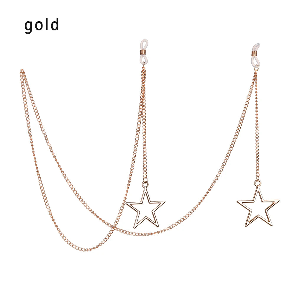 Nuova Moda Per Donne Catena Occhiali Con Perle E Stelline Vuote Tracolla Cordino Per Occhiali Da Sole E Lettura