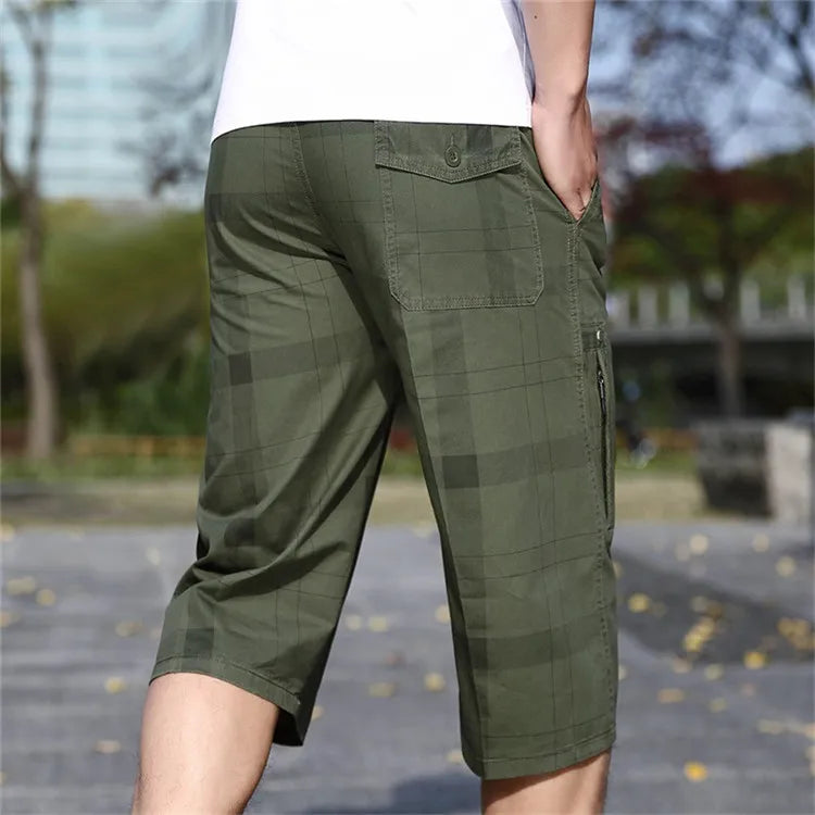 Pantaloncini Cargo Uomo Plus Size 6XL Lunghezza Al Ginocchio Cotone Elasticizzato Tasche Militari Bermuda Capri
