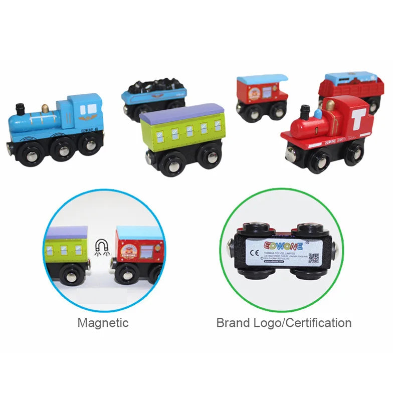 Trenino Magnetico In Legno Giocattolo Ferrovia Set Con Elicottero Auto E Camion Accessori Per Binari Del Treno In Legno