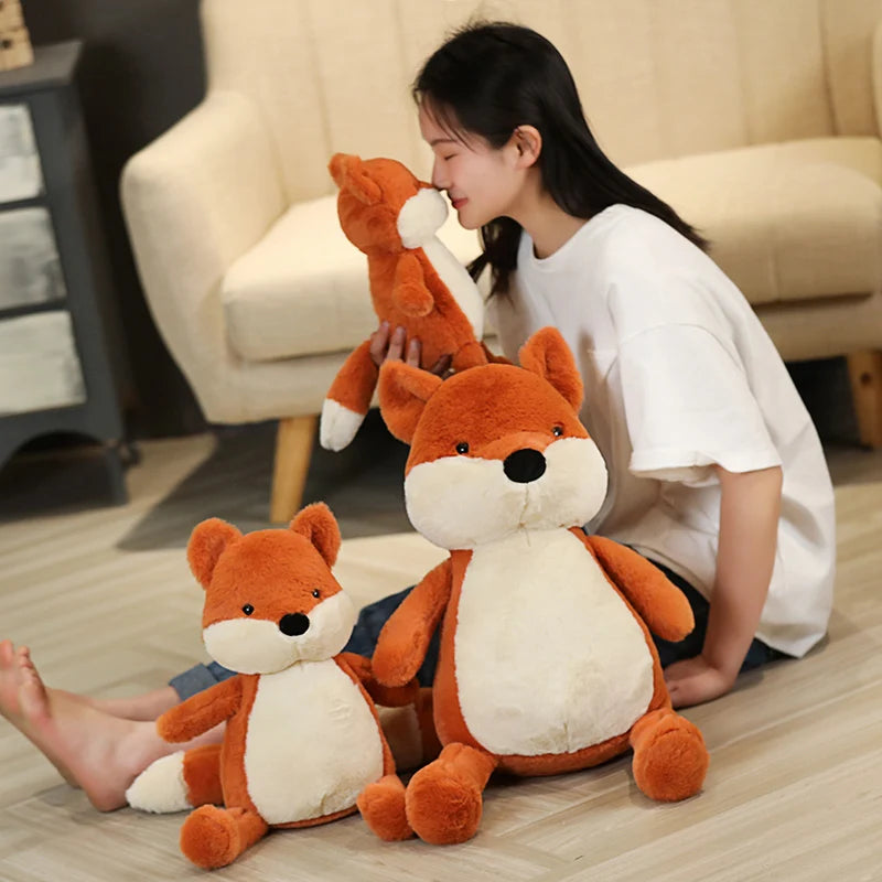 Peluche Volpe Morbido Imbottito Carino Cartone Animato Regalo Per Ragazze Kawaii Divano Decor Cuscino