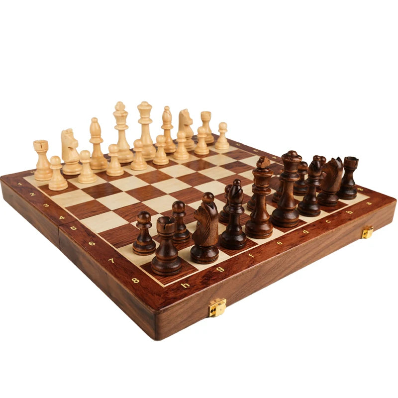 Set Scacchi Pieghevole In Legno Qualita Tradizionale E Classico Scacchiera Gioco Da Tavolo Massiccio Lavorati A Mano