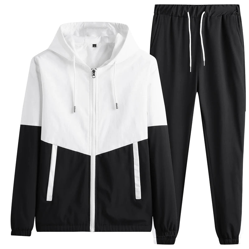 Tuta Sportiva Uomo 2026 Completo Casual Con Giacca E Pantaloni Con Cappuccio Set 2 Pezzi Hip Hop Per Corsa E Sport