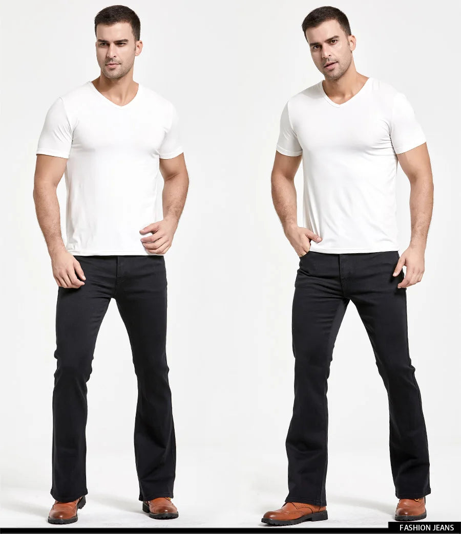 Jeans Da Uomo Con Taglio A Stivale Slim Fit Blu Neri Elasticizzati Denim Classici Firmati