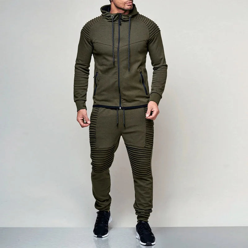 Due Pezzi Tuta Da Corsa Uomo Felpa Collo A O Pantaloni Sportivi Camouflage Leggera Per Allenamento All Aperto