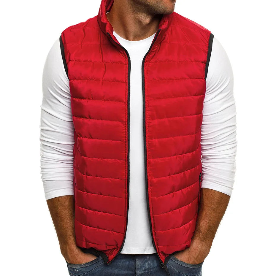 Gilet Senza Maniche Da Uomo Imbottito In Cotone Colletto Alla Coreana Inverno Moda 5XL