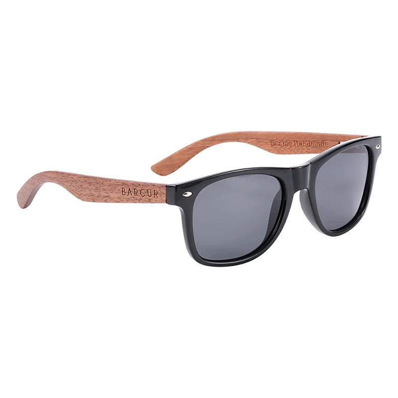 Occhiali Da Sole In Legno BARCUR Uomo Polarizzati UV400 Protezione Totale Scatola Originale