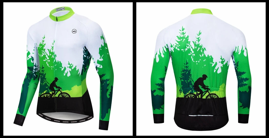 Weimostar Maglia Ciclismo Uomo Manica Lunga Autunno MTB Strada Traspirante Con Tasche Abbigliamento Per Bicicletta