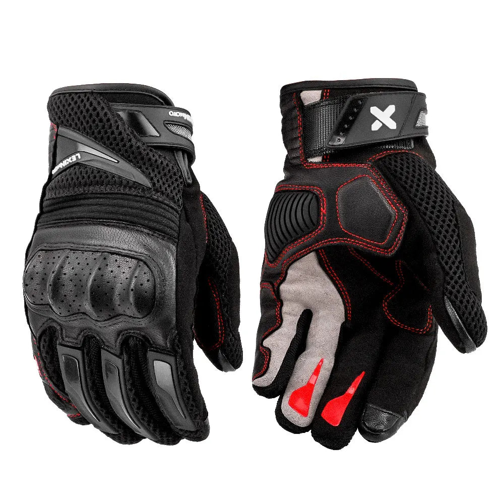 Guanti Estivi Lexin da Uomo per Moto Traspiranti Protezione Mani Design Touchscreen Equitazione Ciclismo