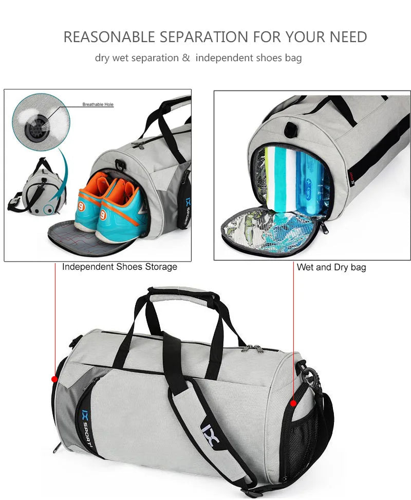 Borsa Palestra XL IX Plus Wet Dry Fitness Sacco Per Scarpe Yoga Viaggio Grande Capacità 36 55 Litri Uomo Donna