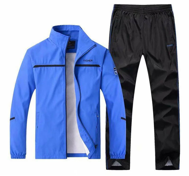 Tuta Sportiva Uomo 2 Pezzi Giacca Con Zip Pantaloni Vita Elastica Allenamento Pallacanestro