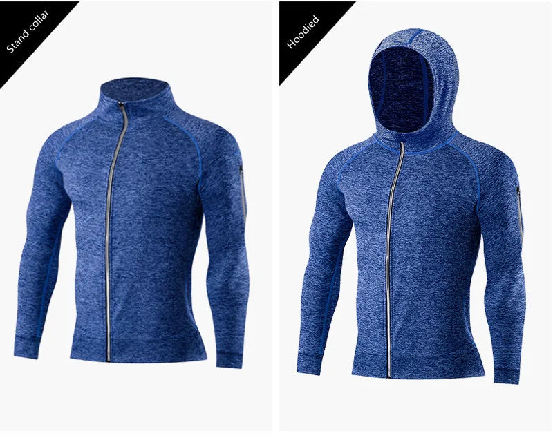 Top coat sportivo da uomo con tasche, attrezzatura fitness, giacche da corsa, abbigliamento sportivo, allenamento, jogging, felpe