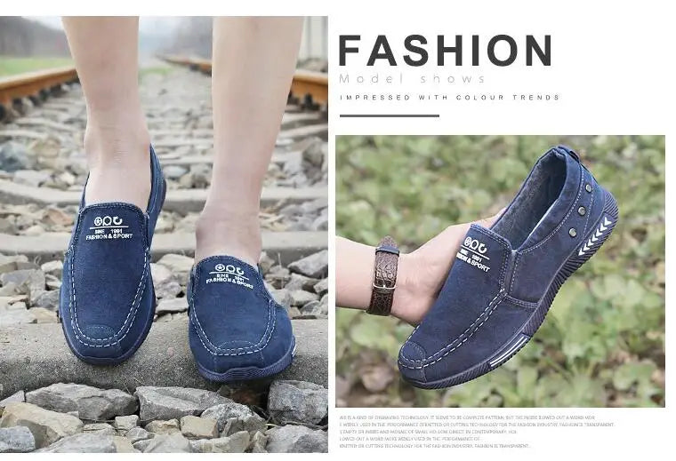 Scarpe Da Uomo In Tela Estiva Traspiranti Slip On Basse Leggere Casuali Mocassini Sneakers