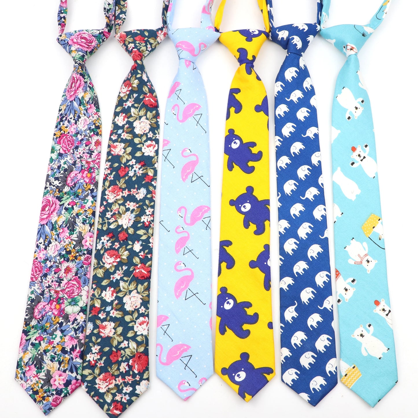 Cravatta Sottile Da Scuola Per Ragazzi E Ragazze Design Tinta Unita Scozzese Floreale Cartoon Casual