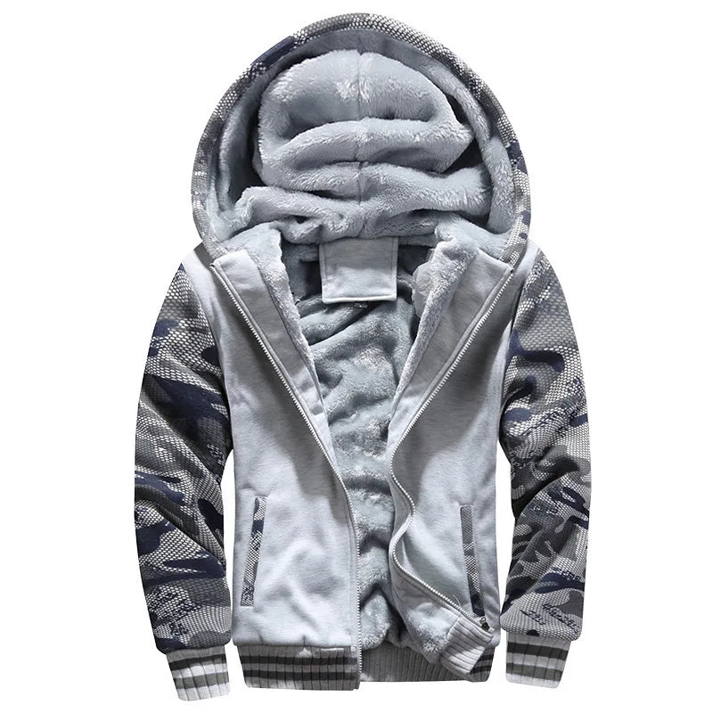 Giacca Invernale Da Uomo Camouflage Con Cappuccio In Pile A Manica Lunga Streetwear Abbigliamento Uomo