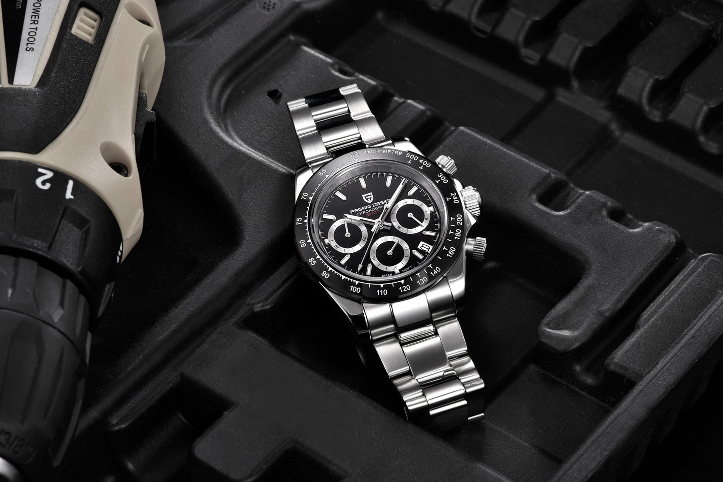 Pagani Design PD 1644 Orologio Da Uomo Con Quadrante Meteoritico E Vetro Zaffiro Quarzo 100M Cronografo
