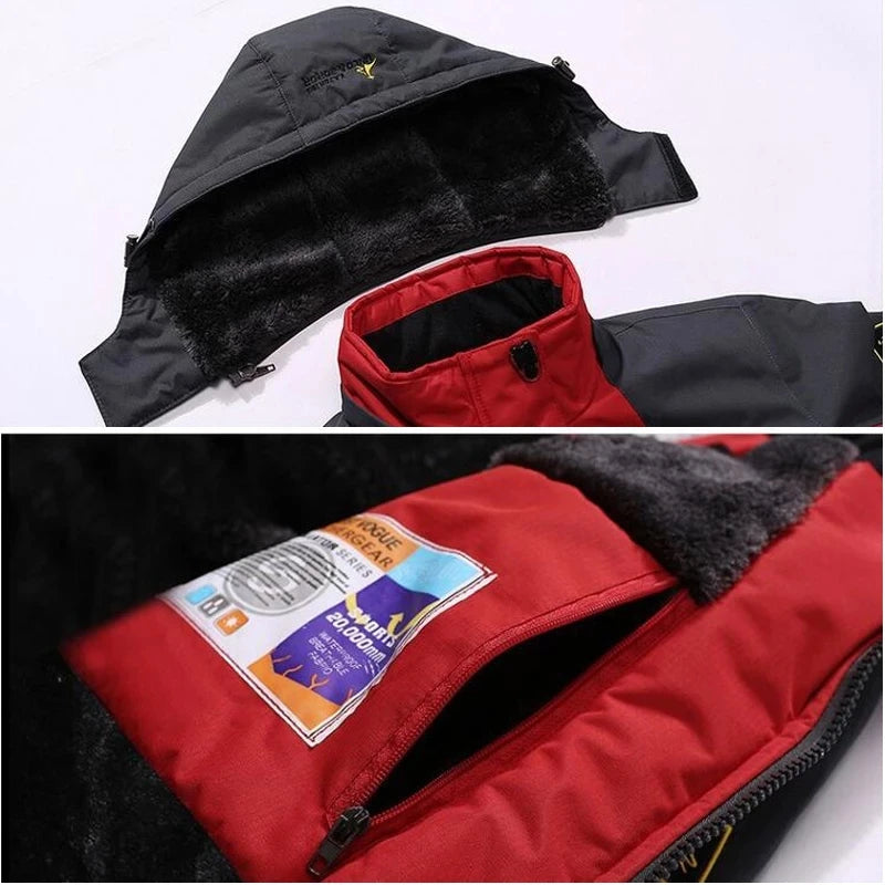 Parka Invernale Da Uomo Antivento Frangivento Plus Con Pelliccia Calda E Spessa Giacche A Vento Militari Senza Cappuccio