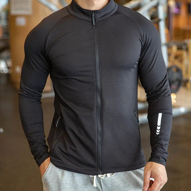 Giacca Sportiva Invernale Da Uomo Con Cerniera Elastica Ad Asciugatura Rapida Per Corsa E Palestra