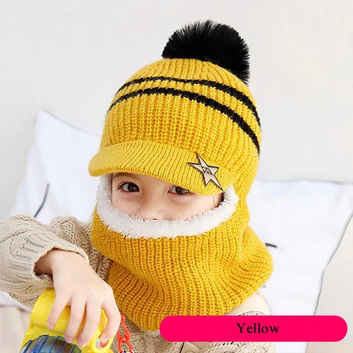 Cappellino Passamontagna Invernale Per Neonati E Bambini Con Fodera In Pile E Orecchie Da Gatto HT073