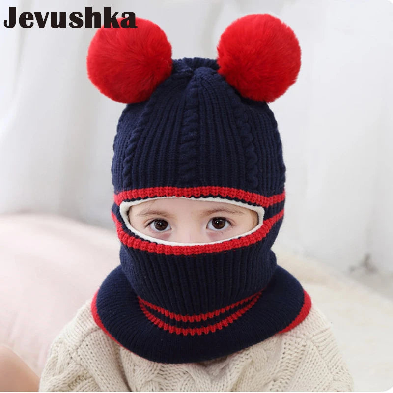 Cappellino Passamontagna Invernale Per Neonati E Bambini Con Fodera In Pile E Orecchie Da Gatto HT073