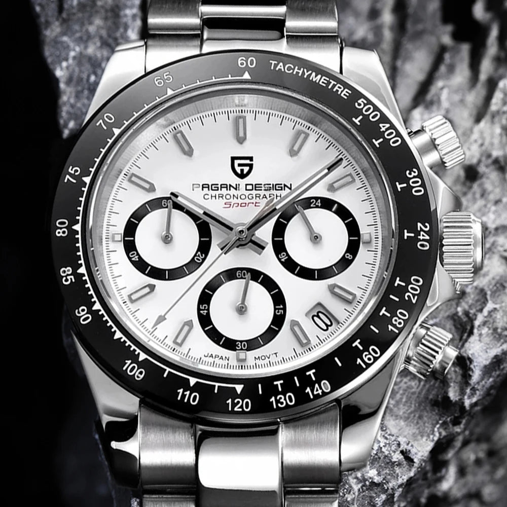 Pagani Design PD 1644 Orologio Da Uomo Con Quadrante Meteoritico E Vetro Zaffiro Quarzo 100M Cronografo