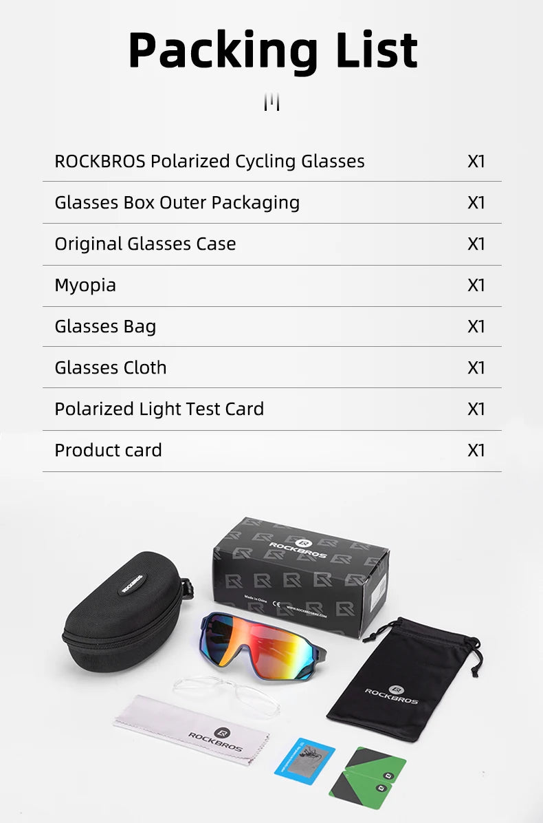 Rockbros Occhiali Da Ciclismo Polarizzati UV400 Unisex Leggeri Per MTB Road Bike Attrezzatura Sportiva
