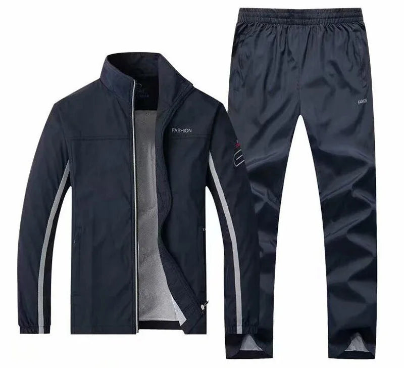 Tuta Sportiva Uomo 2 Pezzi Giacca Con Zip Pantaloni Vita Elastica Allenamento Pallacanestro