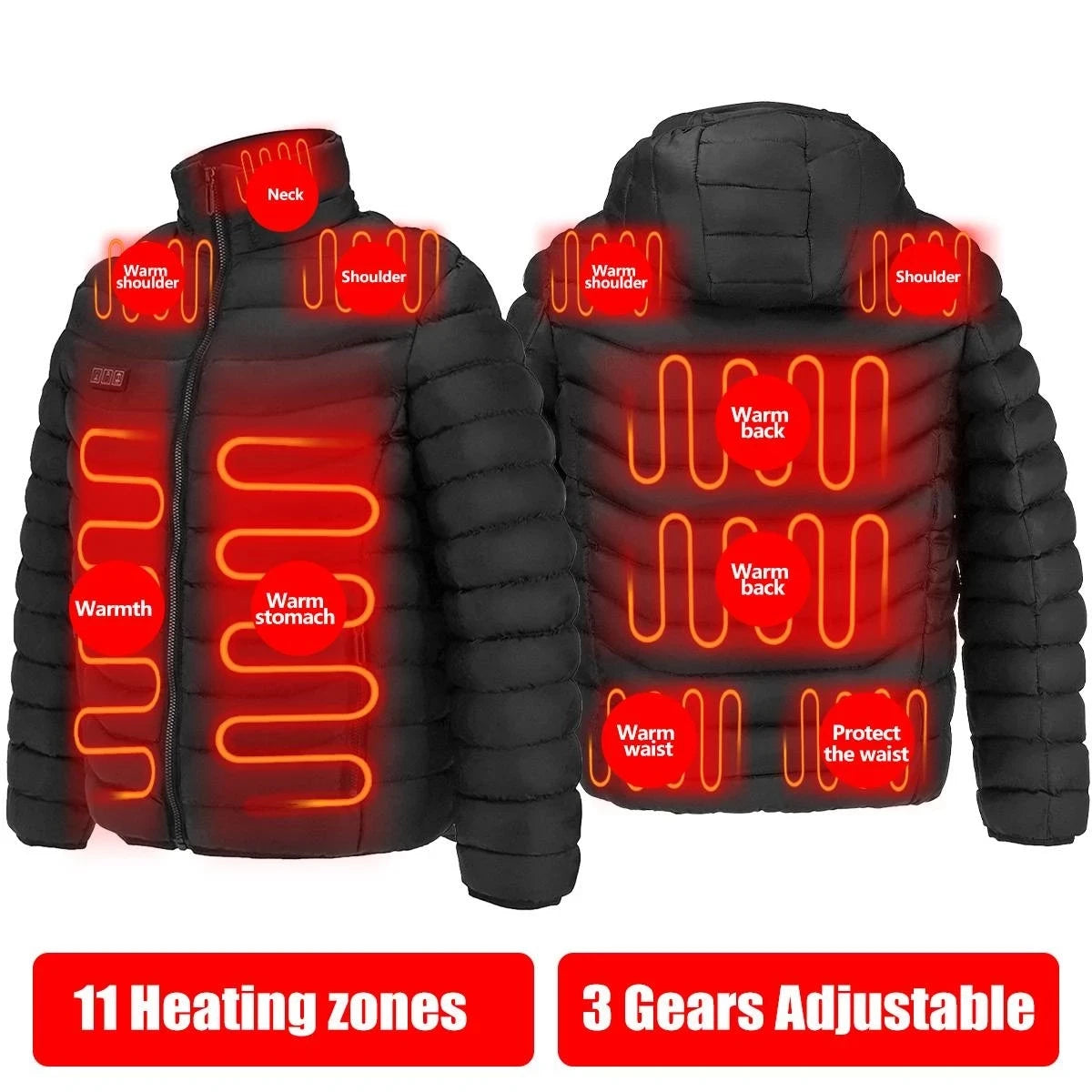 11 aree di riscaldamento giacca riscaldata uomo donna inverno Outdoor campeggio abbigliamento sportivo cappotto riscaldato cappotto termico in grafene giacca riscaldante USB