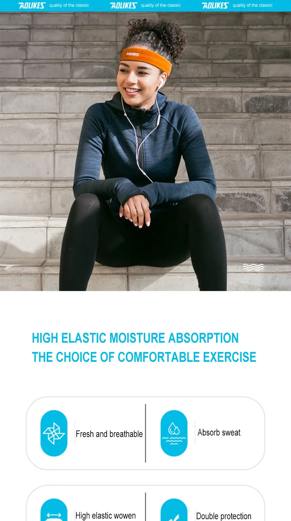 Fascia Sudore In Cotone Alta Qualità Unisex Per Yoga Tennis Pallavolo Fronte Asciutta Comfort Duraturo