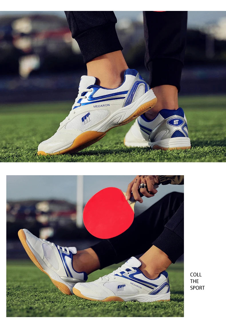 Quaoar Nuove Scarpe Da Ping Pong Professionali Per Uomo E Donna Antiscivolo Leggere Sneakers Da Badminton Blu Rosse