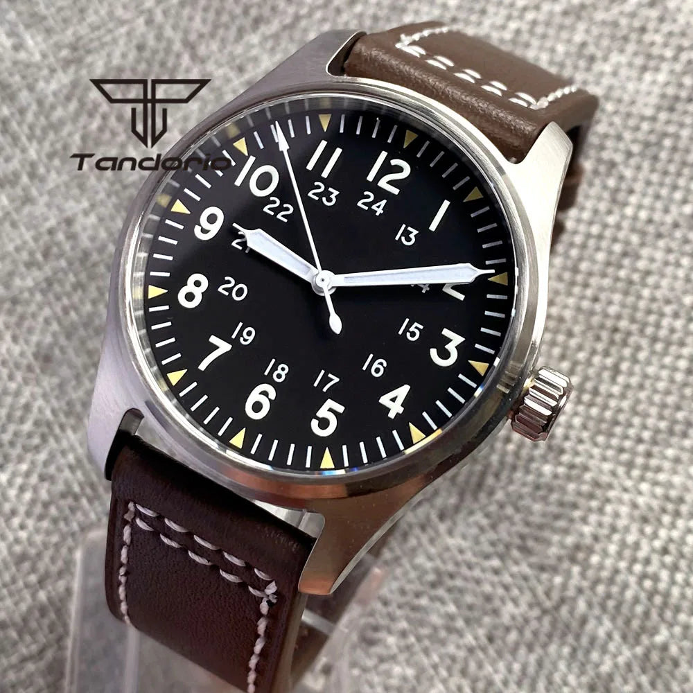 Orologio Diver Automatico Uomo Tandorio 39mm 20BAR Corona a Vite Vetro Zaffiro AR Lume Verde